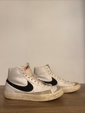 Nike White and Black High-Top Sneakers